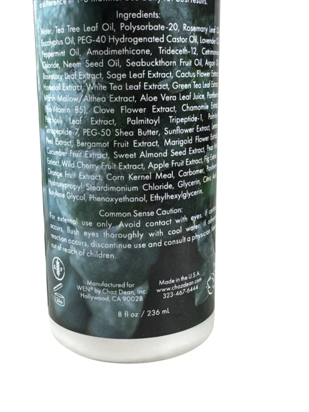 WEN Botanical Hair & Scalp Tonic - Dark Green and Black